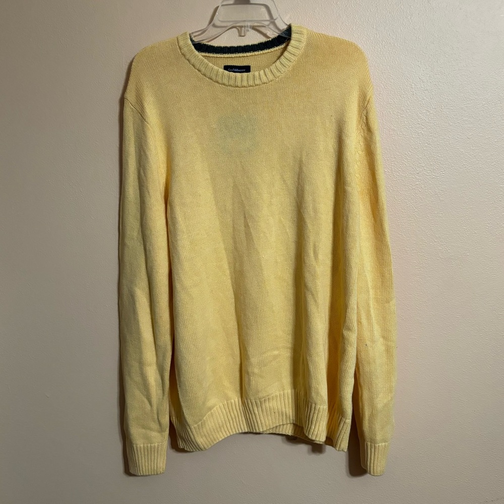 NWT Croft&Barrow rust crew neck pullover sweater ribbed cuffs & hem XL yellow